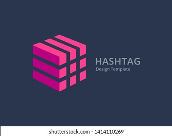 Hashtag symbol logo icon design template elements