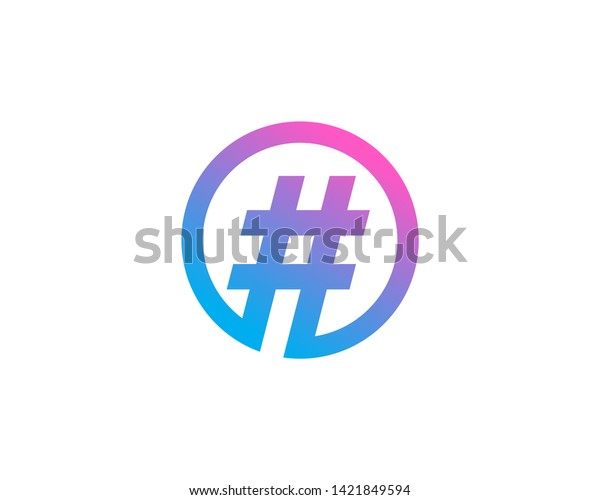 Hashtag Symbol Logo Icon Design Template Stock Vector (Royalty Free