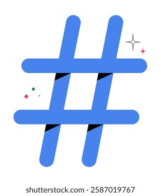 Hashtag Symbol For Social Media Trends And Digital Engagement In Flat Vector Illustration Symbolizing Online Content And Interaction, Isolated On White Background.