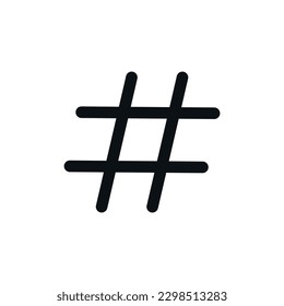 Hashtag symbol vector flat icon.