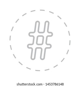 Hashtag symbol vector sketch icon isolated on background. Hashtag symbol icon. Hashtag symbol sketch icon for infographic or websites