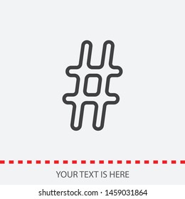 Hashtag symbol vector sketch icon isolated on background. Hashtag symbol icon. Hashtag symbol sketch icon for infographic or websites