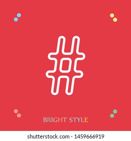 Hashtag symbol vector sketch icon isolated on background. Hashtag symbol icon. Hashtag symbol sketch icon for infographic or websites