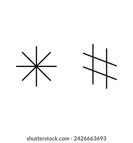 Hashtag thin line icon with star icon vector illustration.