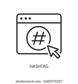 Hashtag thin line vector icons.