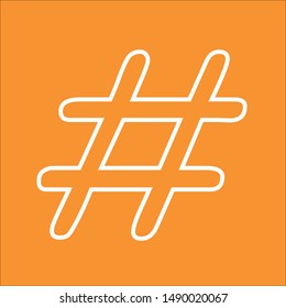 Hashtag, thin lines web and social media icon, stock vector illustration, EPS10.
