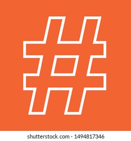 Hashtag, thin lines web and social media icon, stock vector illustration, EPS10.