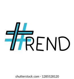 hashtag with trend isolated icon