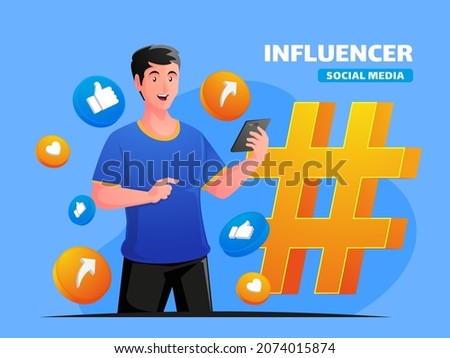 Hashtag trending topic social media concept	
