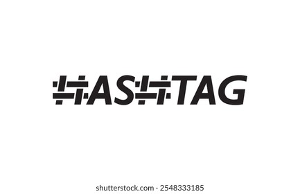 Hashtag typography text logo design graphic
