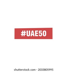 Hashtag UAE 50. 50 year United Arab Emirates. Vector Logo Illustration.