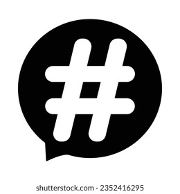Hashtag Vector Glyph Icon For Personal And Commercial Use.
