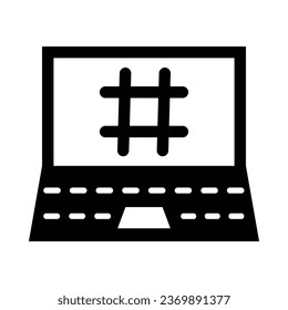 Hashtag Vector Glyph Icon For Personal And Commercial Use.
