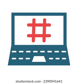 Hashtag Vector Glyph Two Color Icon For Personal And Commercial Use.
