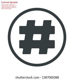 hashtag  vector icon 10 eps , Lorem ipsum Flat design