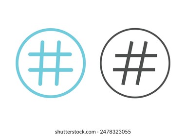 Hashtag vector icon. Hash tag symbol. Social media communication logo sign. Web application and interface button. Vector illustration. Eps file 148.