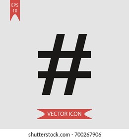 Hashtag vector icon illustration symbol