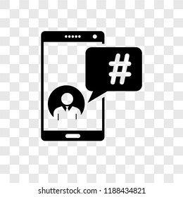 Hashtag vector icon isolated on transparent background, Hashtag transparency logo concept