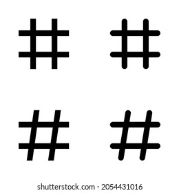 Hashtag-Vektorsymbol-Set für Apps und Websites