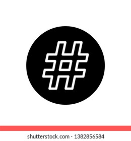 Hashtag vector icon, social trend symbol. Simple, flat design for web or mobile app