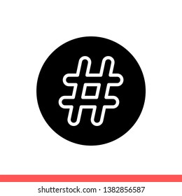 Hashtag vector icon, social trend symbol. Simple, flat design for web or mobile app