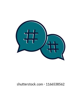 hashtag vector icon in trendy flat design 