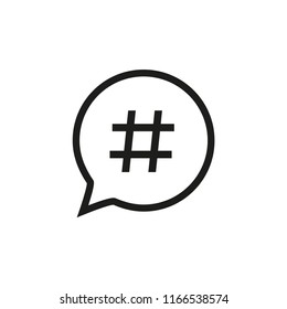 hashtag vector icon in trendy flat design 