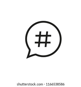 hashtag vector icon in trendy flat design 