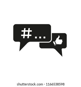 hashtag vector icon in trendy flat design 