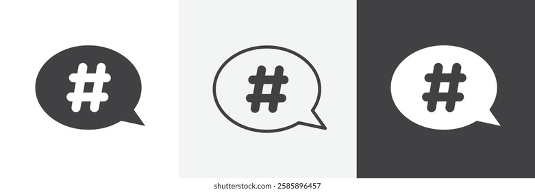 Hashtag vector icons collection graphic designs for ui designs