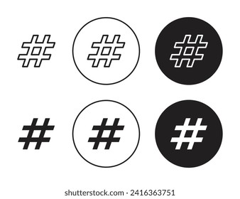 Hashtag Vector Illustration Set. Hash Tag Business vector illustration in Suitable for Apps and Websites UI Designs Style.