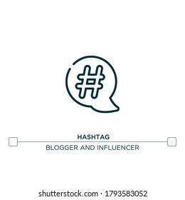 hashtag vector line icon. Simple element illustration. hashtag outline icon from blogger and influencer concept. Can be used for web and mobile
