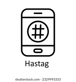 Hashtag  Vector  outline Icon Design illustration. Online streaming Symbol on White background EPS 10 File