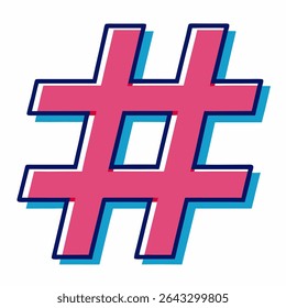 hashtag vector white art icon 