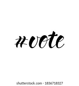 Voto en hashtag. Ilustración vectorial. Dejando. Ilustración de tinta. diseño de camisetas.