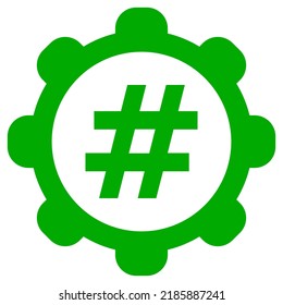 Hashtag und Rad auf Weiß