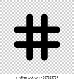 hashtags  - black vector icon