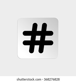 Hashtags -  black vector icon