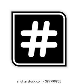 Hashtags  - black vector icon