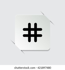 hashtags  - black vector icon