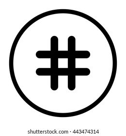 hashtags  - black vector icon