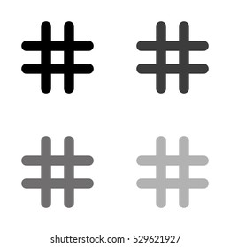 hashtags  - black vector icon