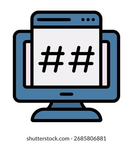 Hashtags Icon Element For Design