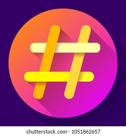 Hashtags Icon Flat tweet vector social media community sign symbol - hash tag