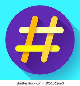 Hashtags Icon Flat tweet vector social media community sign symbol - hash tag