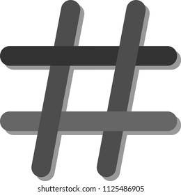 Hashtags Icon with shadow