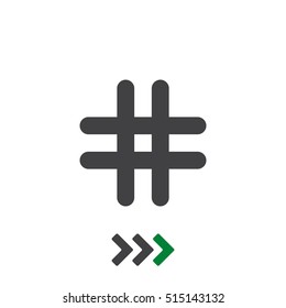 Hashtags Icon Vector flat design style