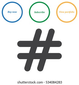 Hashtags Icon Vector flat design style