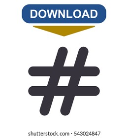 Hashtags Icon Vector flat design style