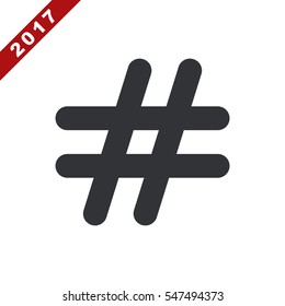 Hashtags Icon Vector flat design style